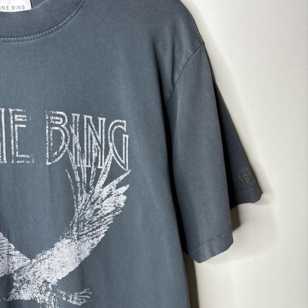 Anine Bing Lili Eagle Los Angeles Graphic Tee - Faded Gray - Picture 2 of 5